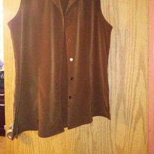 Brown Kathie Lee Sleeveless Blouse